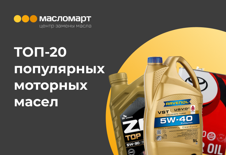 ТОП-20 популярных моторных масел